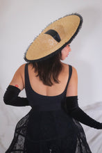 Load image into Gallery viewer, Rococo Ruffle Straw Hat in Black (Large)