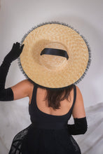 Load image into Gallery viewer, Rococo Ruffle Straw Hat in Black (Large)