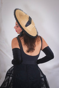 Rococo Ruffle Straw Hat in Black (Small)