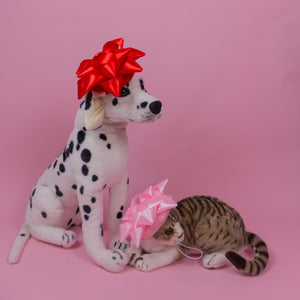 Star Bow Pet Beret in Red