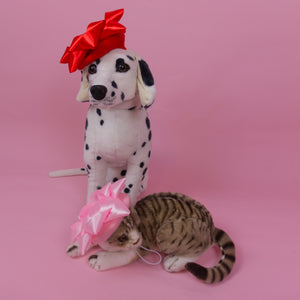 Star Bow Pet Beret in Red