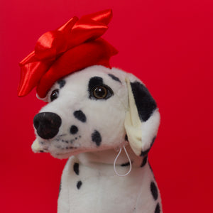 Star Bow Pet Beret in Red