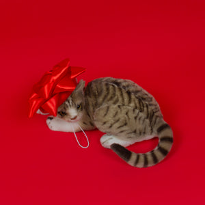 Star Bow Pet Beret in Red