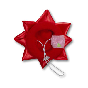 Star Bow Pet Beret in Red