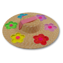 Load image into Gallery viewer, The Britney (Rainbow Daisies Straw Hat in Large)