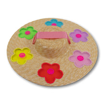 Load image into Gallery viewer, The Britney (Rainbow Daisies Straw Hat in Large)