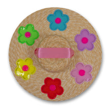 Load image into Gallery viewer, The Britney (Rainbow Daisies Straw Hat in Large)