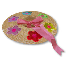 Load image into Gallery viewer, The Britney (Rainbow Daisies Straw Hat in Large)