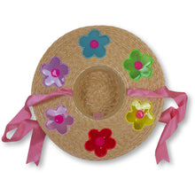 Load image into Gallery viewer, The Britney (Rainbow Daisies Straw Hat in Large)