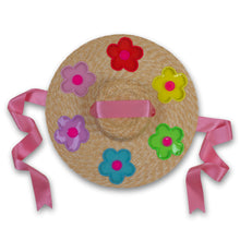 Load image into Gallery viewer, The Britney (Rainbow Daisies Straw Hat in Large)