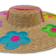 Load image into Gallery viewer, The Britney (Rainbow Daisies Straw Hat in Large)