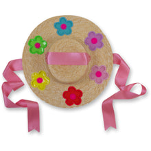 Load image into Gallery viewer, The Britney (Rainbow Daisies Straw Hat in Small)