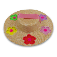 Load image into Gallery viewer, The Britney (Rainbow Daisies Straw Hat in Small)