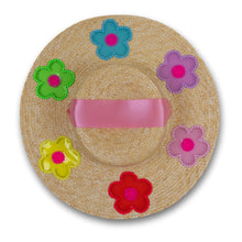 Load image into Gallery viewer, The Britney (Rainbow Daisies Straw Hat in Small)