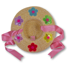 Load image into Gallery viewer, The Britney (Rainbow Daisies Straw Hat in Small)