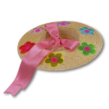 Load image into Gallery viewer, The Britney (Rainbow Daisies Straw Hat in Small)
