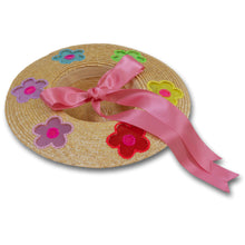 Load image into Gallery viewer, The Britney (Rainbow Daisies Straw Hat in Small)