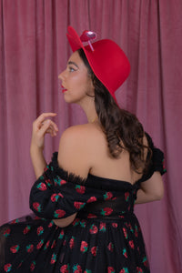 Love Struck Heart Hat in Red