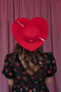 Love Struck Heart Hat in Red