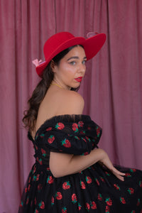 Love Struck Heart Hat in Red