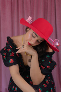 Love Struck Heart Hat in Red