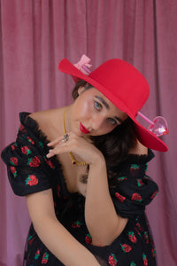 Love Struck Heart Hat in Red