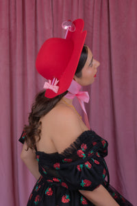 Love Struck Heart Hat in Red