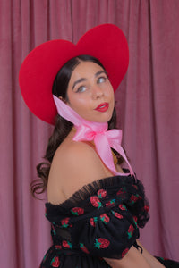 Love Struck Heart Hat in Red