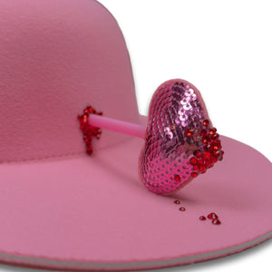 Love Struck Heart Hat in Pink