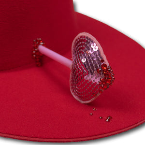 Love Struck Heart Hat in Red