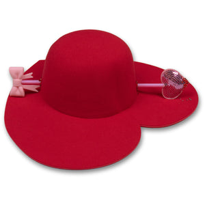 Love Struck Heart Hat in Red